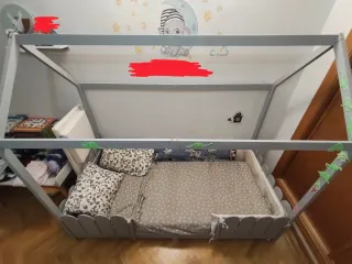 Cama infantil casa madera