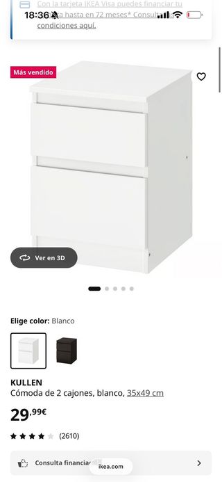 Cajonera Ikea Kullen Blanca