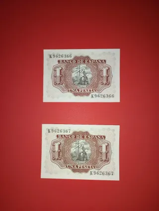 4 Billetes S/C España: 100 y 1 Pta