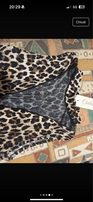 Body donna fantasia leopardata con tulle