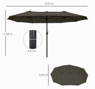 Sombrilla Doble Marrón para Jardín