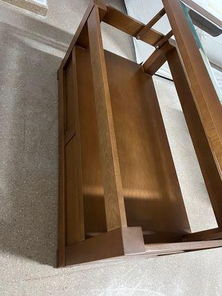 Mesa Centro Elevable Madera y Cristal NUEVA