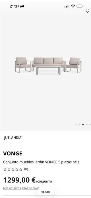 Conjunto 2 Sillones Terraza Vonge Beige