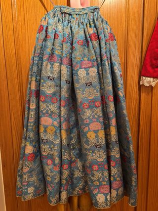 Vestido Fallera Niña Azul Rojo 10-14 Años