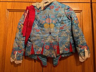 Vestido Fallera Niña Azul Rojo 10-14 Años