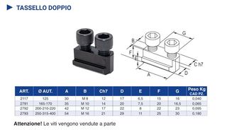 Tassello doppio GIMA Autoblok