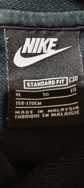 Felpa Nike XL Junior Nera con Logo Verde