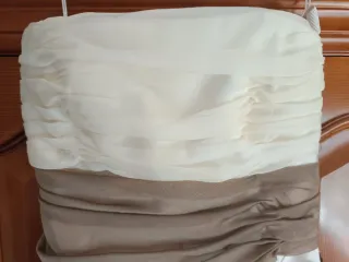 Vestido de Novia Blanco roto y Dorado