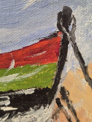 Cuadro Mediterráneo Barco y Paisaje