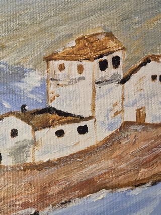 Cuadro Mediterráneo Barco y Paisaje