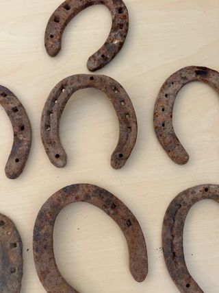 Herraduras de caballo oxidadas (7 unidades)