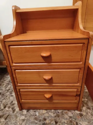 Estructura cama madera + mesita noche