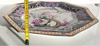 Piatto porcellana Seizan vintage uccelli