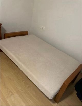 Sofá Cama Beige Madera