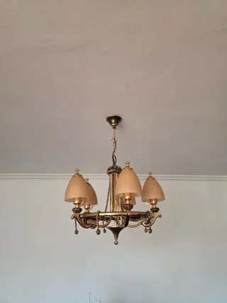 Pack 2 Lámparas Salón Comedor Doradas