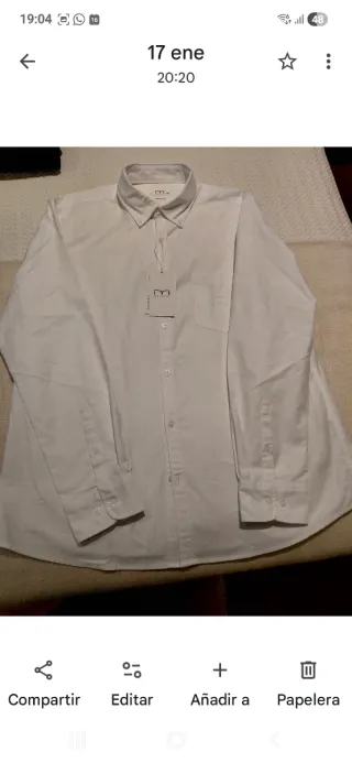 Camisa MILANO Blanca Talla XL Regular Fit