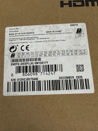 LG SN8YG Barra Sonido Dolby Atmos 440W RMS