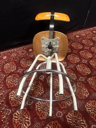 Taburete industrial vintage respaldo ajustable