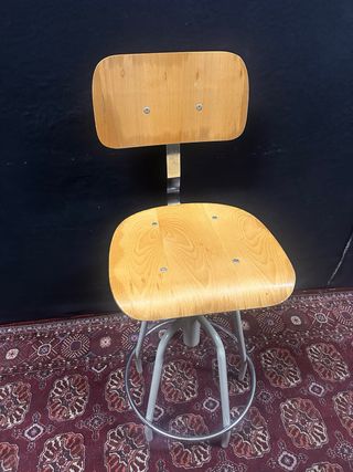 Taburete industrial vintage respaldo ajustable