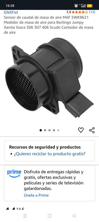 Sensor Caudalímetro MAF Citroën/Peugeot