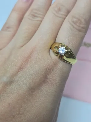 Anillo oro 18k 6,84gr con circonita
