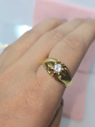 Anillo oro 18k 6,84gr con circonita