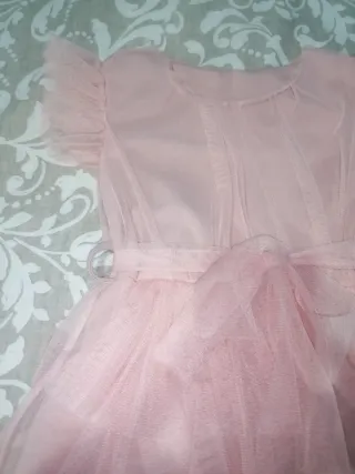 Vestido rosa tul niña