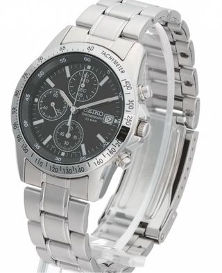 Seiko Chronograph Negro/Plata Hombre