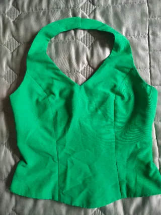 Traje Flamenca Sevillanas flores blanco y verde