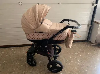 Carrito bebé 3 piezas color beige perfecto.