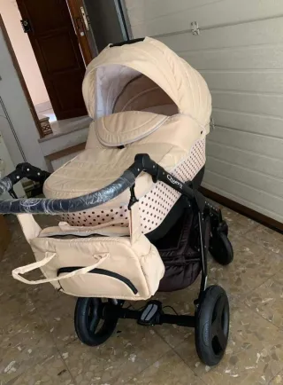 Carrito bebé 3 piezas color beige perfecto.