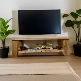 Mueble TV Rústico Madera Maciza