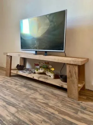 Mueble TV Rústico Madera Maciza