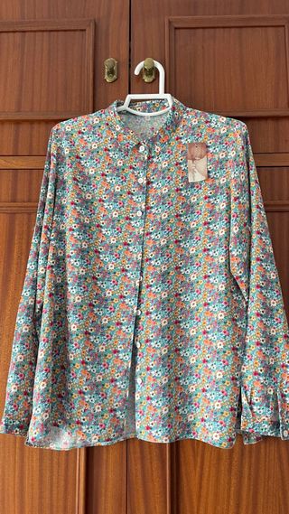 Blusa Mujer Flores Multicolor Talla L Viscosa