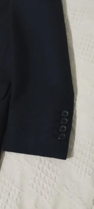 Americana Clásica Azul Marino - Mezcla de Lana