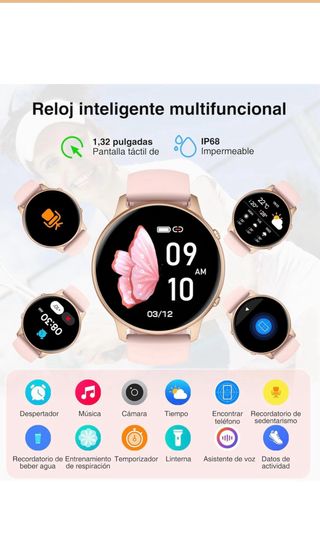 Reloj Inteligente Mujer Oro Rosa