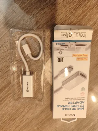 Adaptador Mini DP Macho a HDMI Hembra Unico