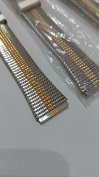 Lote de 5 brazaletes de acero bicolor de 18mm