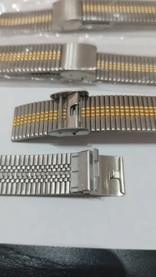 Lote de 5 brazaletes de acero bicolor de 18mm