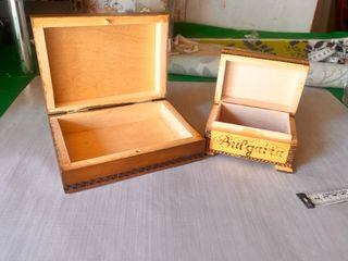 2 Scatole di Legno Decorate (6x10) (5x15)