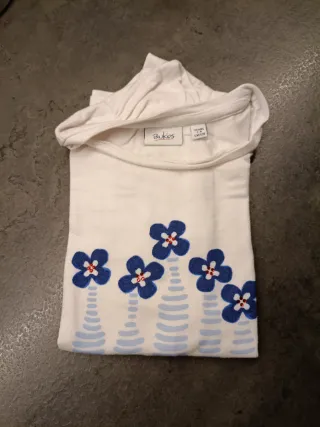 Maglietta bimba fiori blu