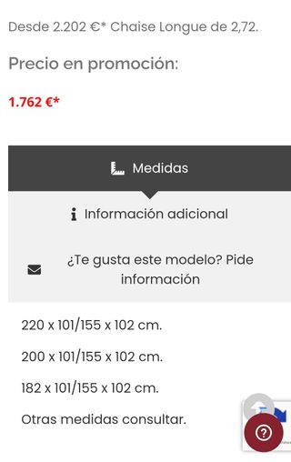 Sofá Chaise Longue Rojo