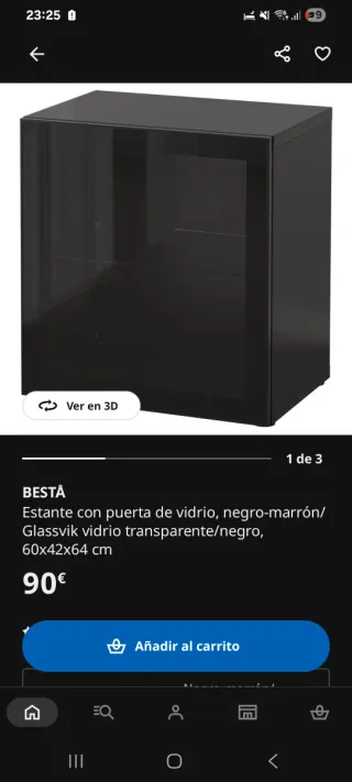 Puerta Glassvik Ikea Negra