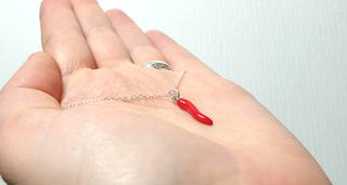 Collar Pimiento Chili Esmalte y Plata 925