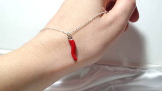Collar Pimiento Chili Esmalte y Plata 925