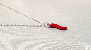 Collar Pimiento Chili Esmalte y Plata 925