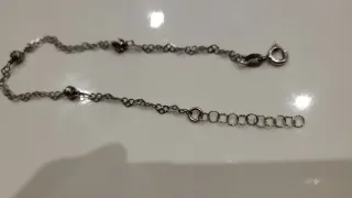 Pulsera Plata 925 Corazones y Bolas
