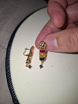 Pendientes Oro 18k con Piedras Multicolor