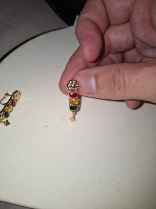Pendientes Oro 18k con Piedras Multicolor