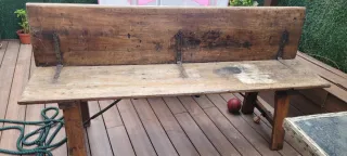 Banco antiguo madera y forja